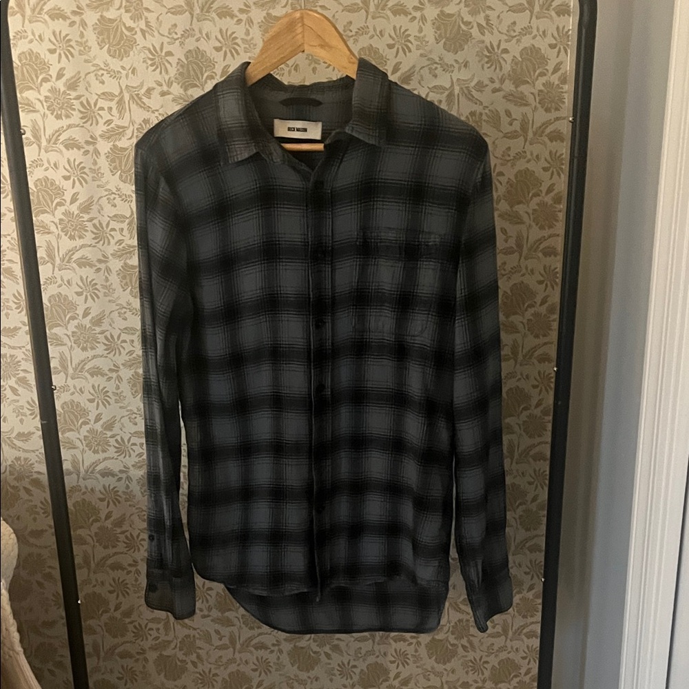 Buck Mason Black & Gray Plaid Button-Down Shirt